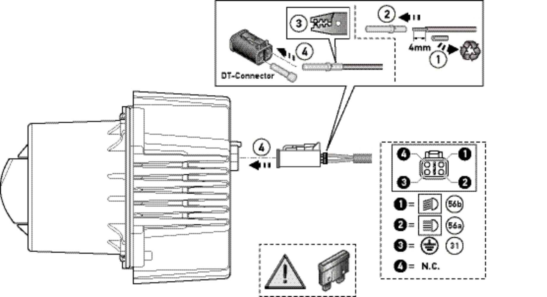 Asymmetric/DE/LED-Insert, headlight - 90mm Essential L4565 - 24/12V - Image 8
