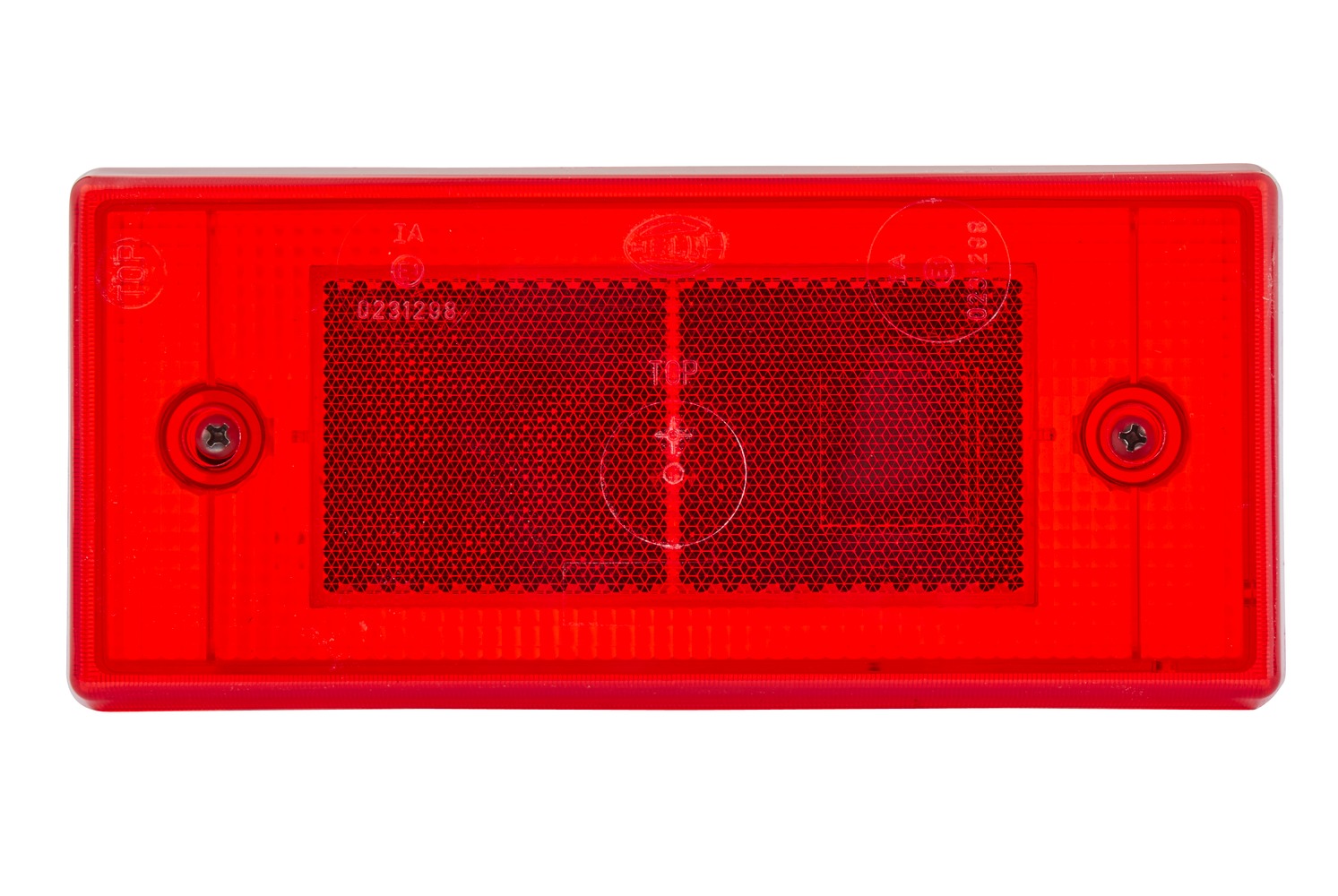 Reflector - Lens Colour: Red - rectangular - Screw Connection/mounting - Image 2