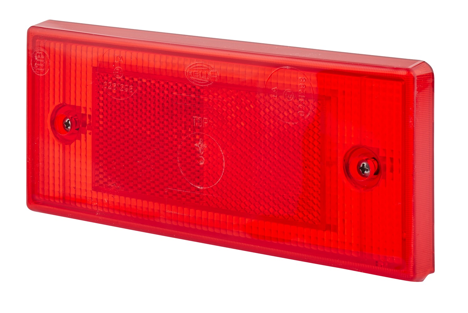Reflector - Lens Colour: Red - rectangular - Screw Connection/mounting