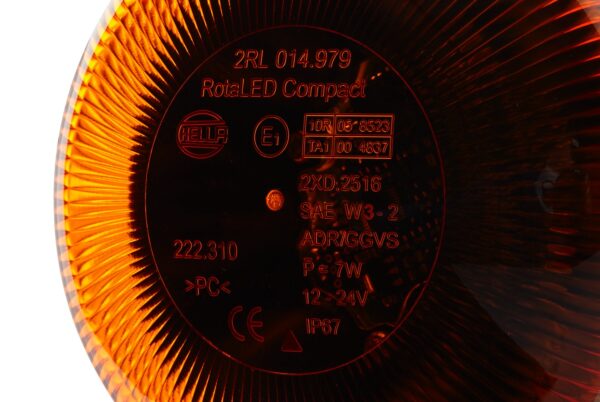 LED-Rotating Beacon - RotaLED Compact - 12/24V - yellow (amber) (image 5)