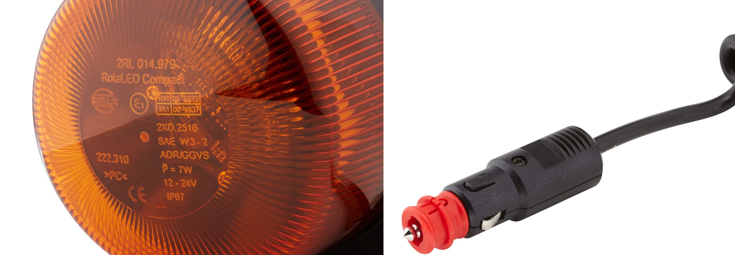 LED-Rotating Beacon - RotaLED Compact - 12/24V - yellow (amber) - Image 4