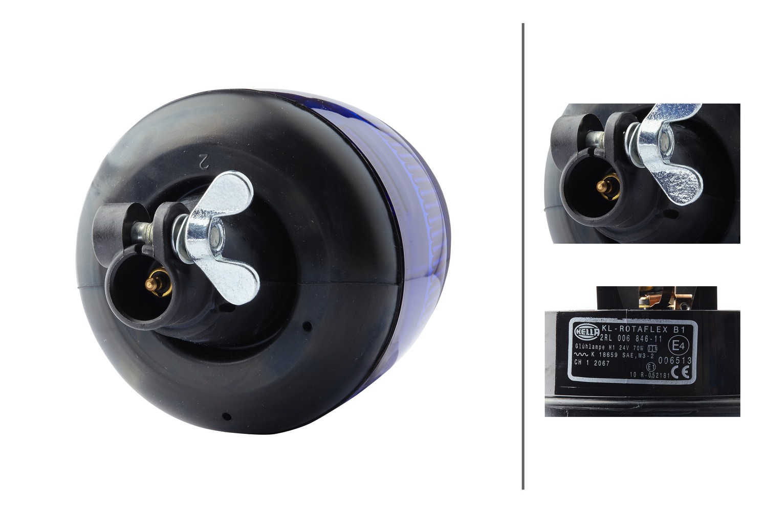 Halogen-Rotating Beacon - KL Rotaflex - 24V - Blue - Image 6