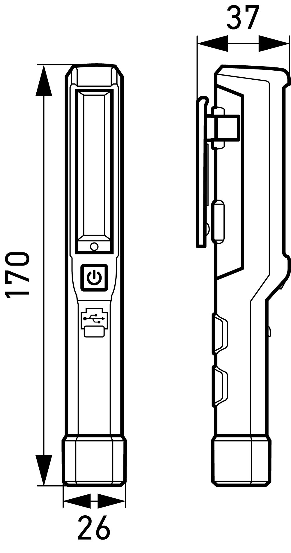 LED-Hand lamp UPL150 - 3.7V