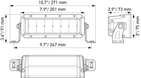 LED-Spotlight - Black Magic Tough Mini Lightbar 7" - 12/24V - 2100lm (image 3)