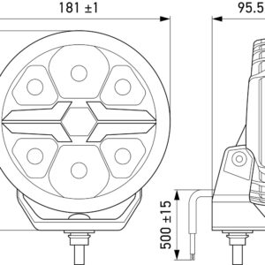 LED-Spotlight - Blade Black 7" - 12/24V - white/yellow (amber) - 1670lm