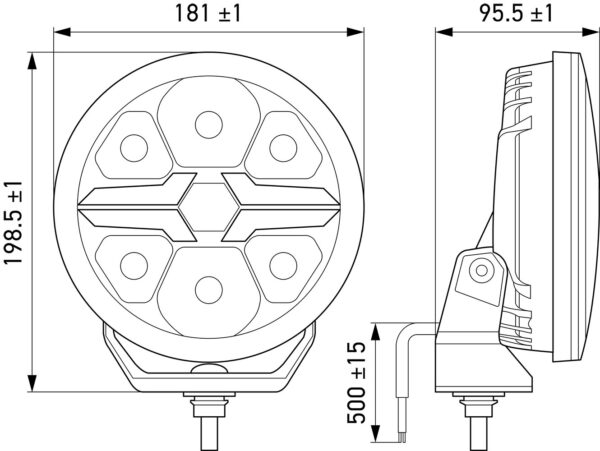 LED-Spotlight - Blade Black 7" - 12/24V - white - 1670lm