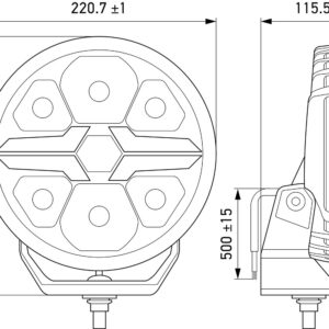 LED-Spotlight - Blade Chrome 9" - 12/24V - white/yellow (amber) - 1700lm