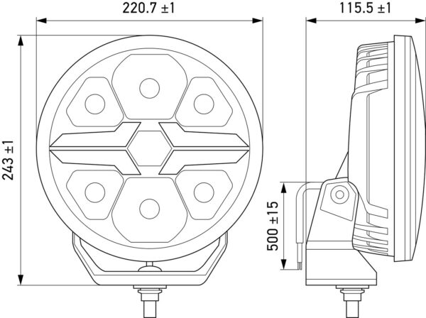 LED-Spotlight - Blade Chrome 9" - 12/24V - white/yellow (amber) - 1550lm