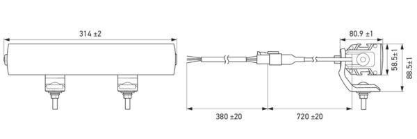 LED-Lightbar - LBE 2 310 - 12/24V - white/yellow (amber) - 6000lm