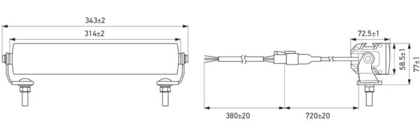 LED-Lightbar - LBE 2 310FL - 12/24V - white/yellow (amber) - 6000lm