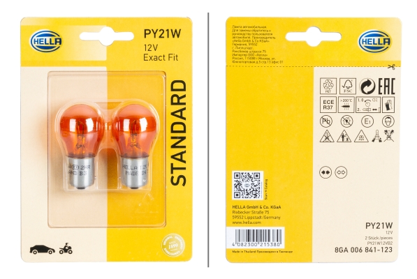 Halogen-Bulb - PY21W - Standard - 12V - 21W - Quantity: 2 - Image 2