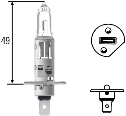 Halogen-Bulb - H1 - High Wattage - 12V - 100W - Quantity: 1 - Image 2