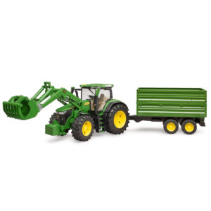 Bruder 09828 John Deere 7R 350 With Frontloader & Trailer Model