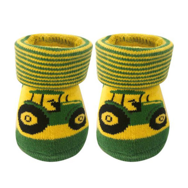 John Deere Baby Cuffed Tractor Bootie Socks 3 Pack - 0-6 Months (image 3)