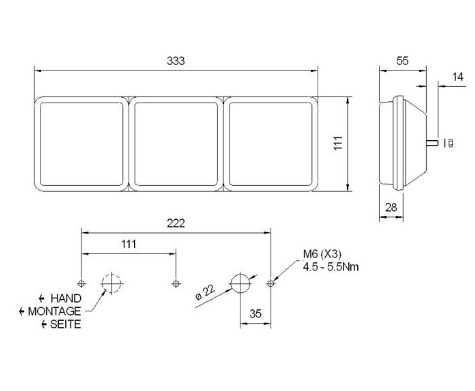 Truck-Lite Modular Combination Rear Lamp – Stop / Tail / Indicator / Fog (313/01/24, 12V) - Image 2