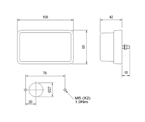 Truck Lite M122 12V Front Marker Lamp 122/02/09 LH - Image 2