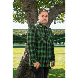 John Deere 365 Green Padded Quilted Checked Shirt