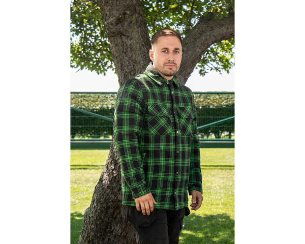 John Deere 365 Green Padded Quilted Checked Shirt