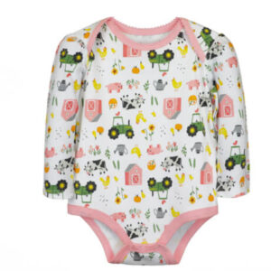 John Deere Farm Elements Baby Bodysuit - Pink