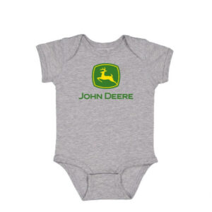 John Deere Grey Baby Short Sleeve Bodysuit - 6 Months