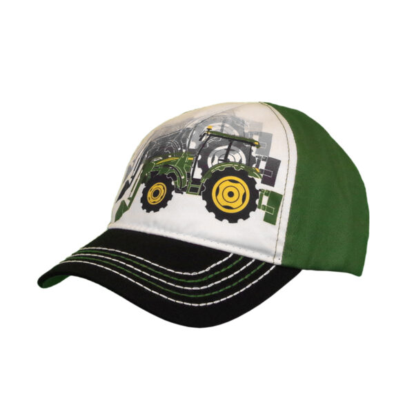 John Deere Kids Black & White Tractor Cap