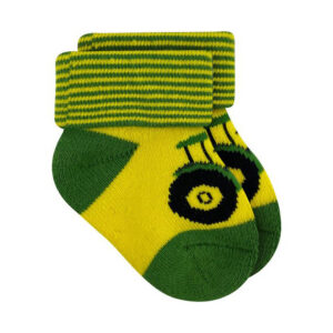 John Deere Baby Cuffed Tractor Bootie Socks 3 Pack - 0-6 Months