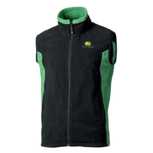 John Deere Adults Black Field Fleece Gilet