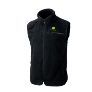 John Deere Adults Black Operator Fleece Gilet