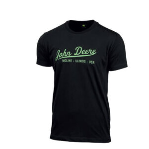 John Deere Adults Black Signature T-Shirt - XL