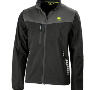 John Deere Adults Black Softshell Zip-Off Jacket - Medium