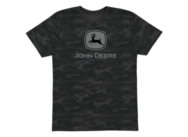 John Deere Adults Black Camo T-Shirt