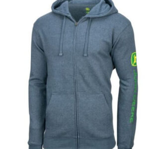 John Deere Adults Zip Fleece Hoodie - Navy - XXL
