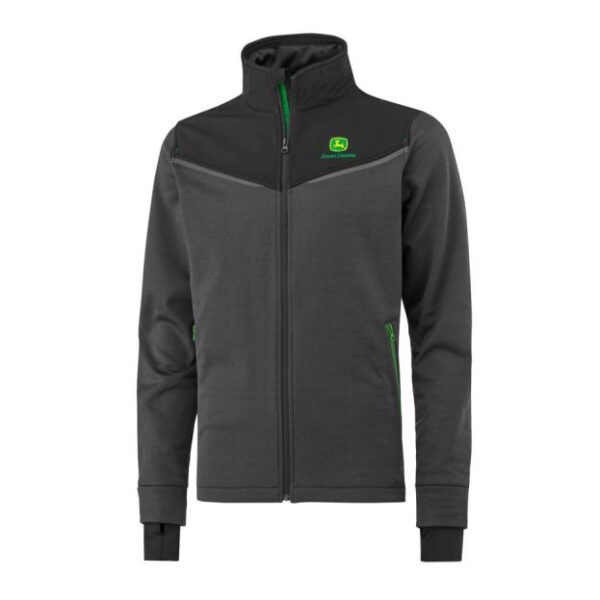 John Deere Adults Optimum Fleece Jacket - Black & Grey