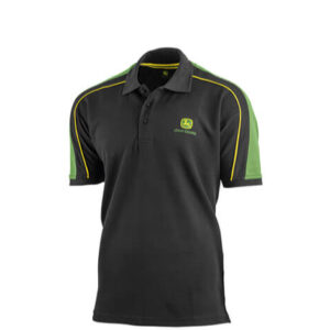 John Deere Adults Black Polo Shirt - Large
