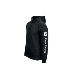 John Deere Adults Zip Fleece Hoodie - Black