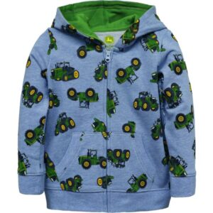 John Deere Kids Grey Tractor Zip Hoodie - MCPB4J363B