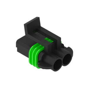Black External Electrical Connector Housing, 2 Cavities