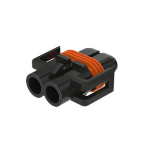 Black External Electrical Connector Housing, 2 Cavities