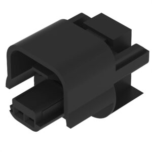 Black External Electrical Connector Housing, 2 Cavities